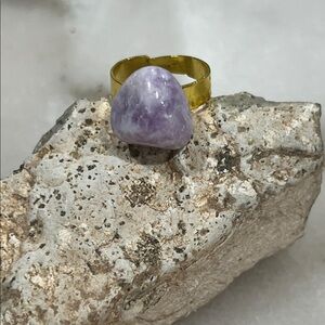 Purple Kunzite Stone Ring